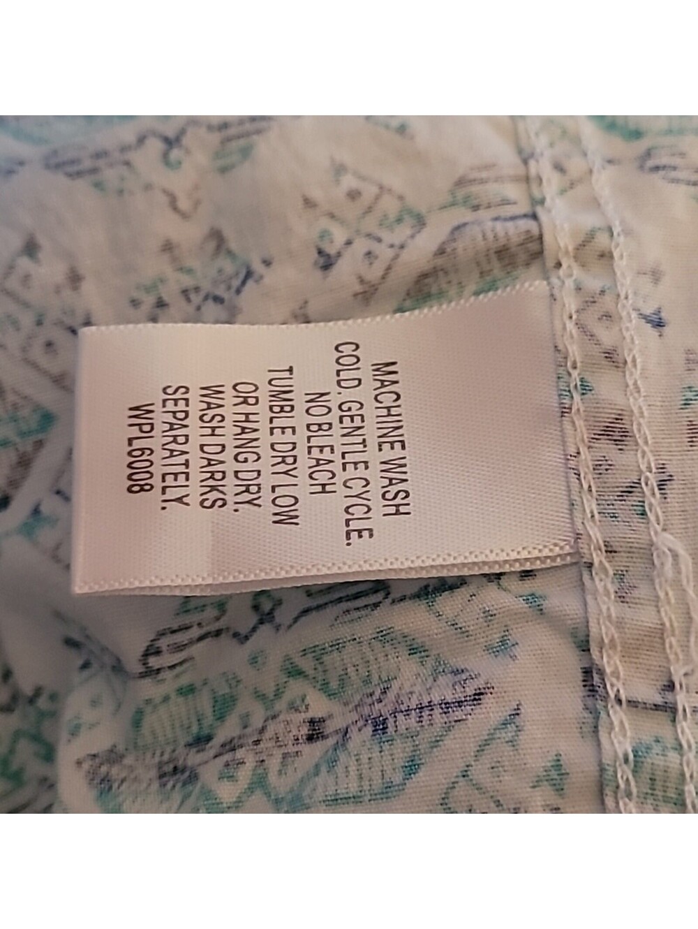 Panhandle Rough Stock Pearl Snap Top, Size L, White, Teal, Navy, & Grey, Western - Picture 7 of 8